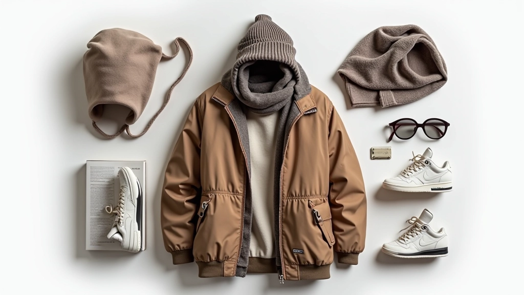 Sokak stili aksesuarları: beanie, atkı, çanta, sneaker, minimalist tasarım